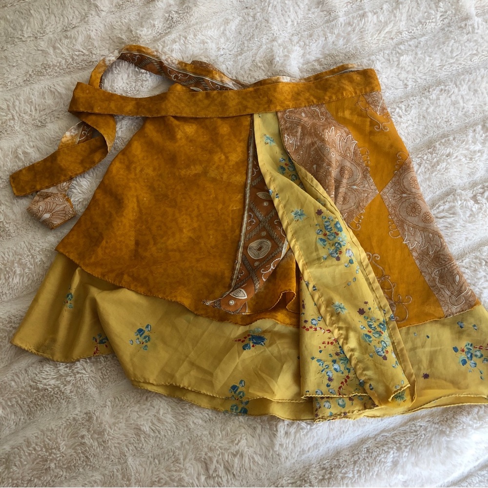 Yellow wrap skirt